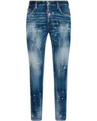 DSquared² - Slim-Fit-Jeans mit Farbklecksen - Lyst
