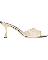 Jimmy Choo - Val 70mm Snakeskin-effect Leather Mules - Lyst