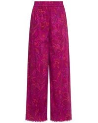 Cinq À Sept - Ibbie Paisley-Bloom Frayed-Hem Trousers - Lyst