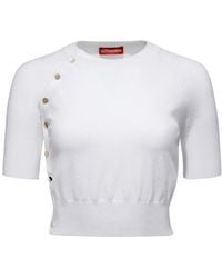 Altuzarra - Short-Sleeve Knitted Crop Top - Lyst