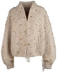 Genny - Sequin-Embellished Faux-Pearl Jacket - Lyst