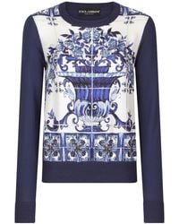 Dolce & Gabbana - Zijden Trui Met Majolica-print - Lyst