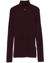 Maje - Maglione A Coste Con Collo Alto - Lyst