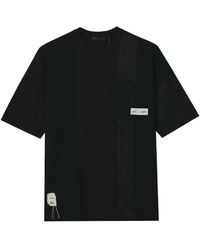 FIVE CM - Checked Panel T-Shirt - Lyst