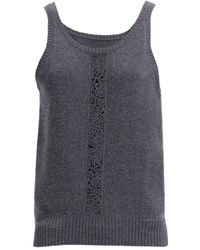 Elie Saab - Lace-Insert Knit Top - Lyst