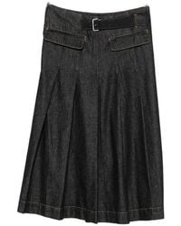 Semicouture - Belted Midi Skirt - Lyst