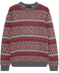 Brooks Brothers - Fair Isle Jacquard Lambswool Crewneck - Lyst