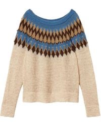 Twinset - Jacquard-Knit Crystal-Embellished Sweater - Lyst
