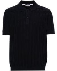 Paul & Shark - Ribbed Fine-knit Polo Shirt - Lyst