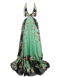 Roberto Cavalli - Kimono Print Silk Maxi Dress - Lyst