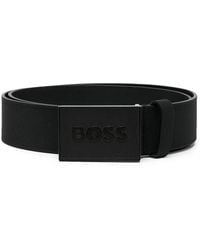 BOSS - Cinturón Con Placa Del Logo - Lyst