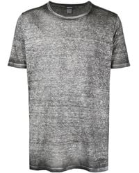 Avant Toi Leinen-T-Shirt mit rundem Ausschnitt - Grau
