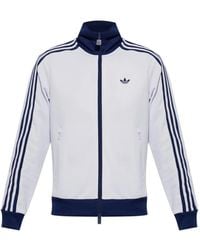adidas - Logo-Embroidered Zip-Up Sweatshirt - Lyst
