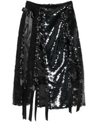 Simone Rocha - Jupe Mi-Longue À Sequins Et Patchwork De Dentelle - Lyst