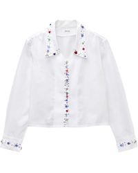 Bode - Button Jar Bead-Embellished Cotton Shirt - Lyst