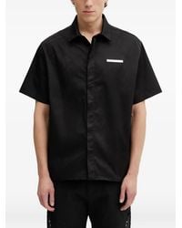 HELIOT EMIL - Perforated Logo-Plaque Shirt - Lyst