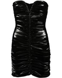 Nissa - Ruched Faux-Leather Minidress - Lyst