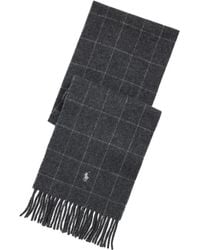 Polo Ralph Lauren - Windowpane Plaid Wool-Blend Scarf - Lyst