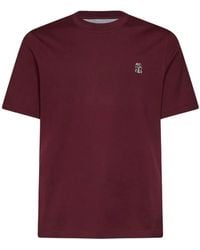Brunello Cucinelli - Logo Cotton T-Shirt - Lyst