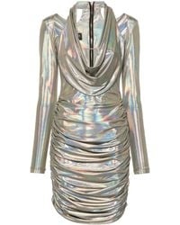 MITILIANE COUTURE - Robe Mi-Longue À Effet Holographique - Lyst