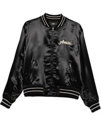 Amiri - Embroidered Satin Bomber Jacket - Lyst