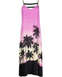 Palm Angels - Vestido midi con atardecer estampado - Lyst