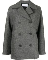 Harris Wharf London - Felted Double-breasted Peacoat - Lyst