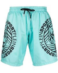 Philipp Plein - Tiger Logo-Print Swim Trunks - Lyst