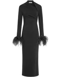 16Arlington - Yola Feather-trim Midi Dress - Lyst