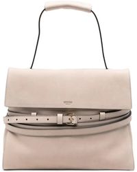 Moschino - Belt-Detail Leather Shoulder Bag - Lyst