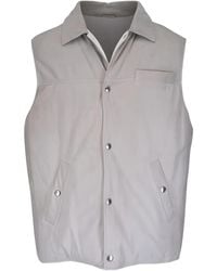 Brunello Cucinelli - Padded Leather Vest - Lyst