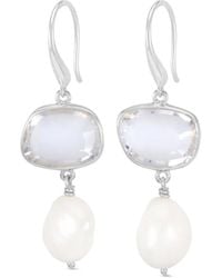 Dower & Hall - Pebble Oorringen Met Parels - Lyst