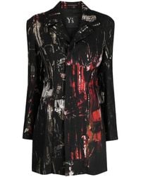Y's Yohji Yamamoto - Graphic-Print Zipped Blazer - Lyst