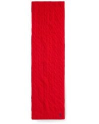 Polo Ralph Lauren - Cable-Knit Embroidered Pony Scarf - Lyst