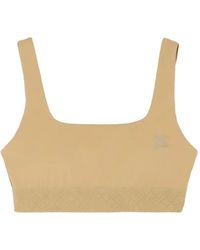 Burberry - Check Trim Stretch Nylon Bra Top - Lyst
