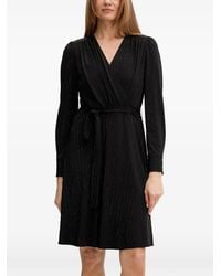 DKNY - Tie Waist V-Neck Dress - Lyst