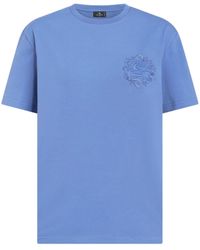 Etro - Pegaso-embroidered Cotton T-shirt - Lyst
