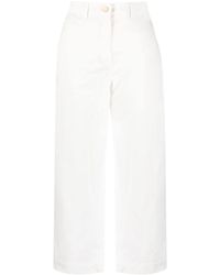 Max Mara - Linen Blend Cropped Trousers - Lyst
