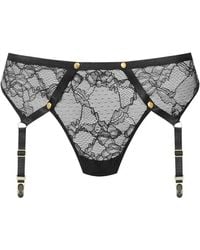 Scandale - Jeux Magnétiques Lace-Panel Suspender Thong - Lyst