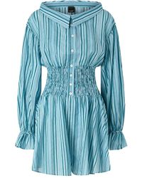 Pinko - Mono Largo Fruncido A Rayas - Lyst