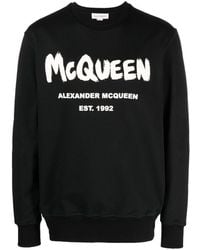 Alexander McQueen - Felpa in cotone con logo Graffiti - Lyst