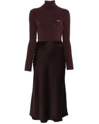 Elisabetta Franchi - Ribbed-Knit Turtleneck Dress - Lyst