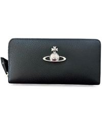 Vivienne Westwood - Orb Plaque Grained Leather Wallet - Lyst