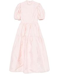Cecilie Bahnsen - Robe Mi-Longue À Manches Bouffantes - Lyst