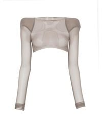 Rick Owens - Helm Structured-Shoulder Crop Top - Lyst