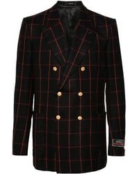 Gucci - Double-Breasted Check Blazer - Lyst