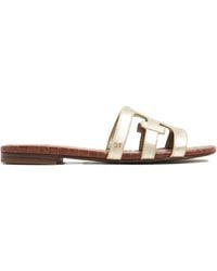 Sam Edelman - Bay Metallic Leather Flat Sandals - Lyst
