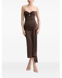 Bardot - Laverne Ruched Knot-Detail Midi Dress - Lyst