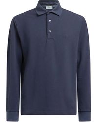 Etro - Logo-Embroidery Long-Sleeve Polo Shirt - Lyst