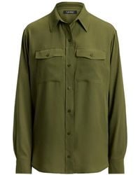 Ralph Lauren - Georgette Blouse Met Zakdetail - Lyst